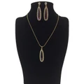 Simple Lightweight Long Oval Chain Necklace Set (Purple)