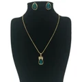 Simple Lightweight Ribbon Chain Necklace Set (Blue)
