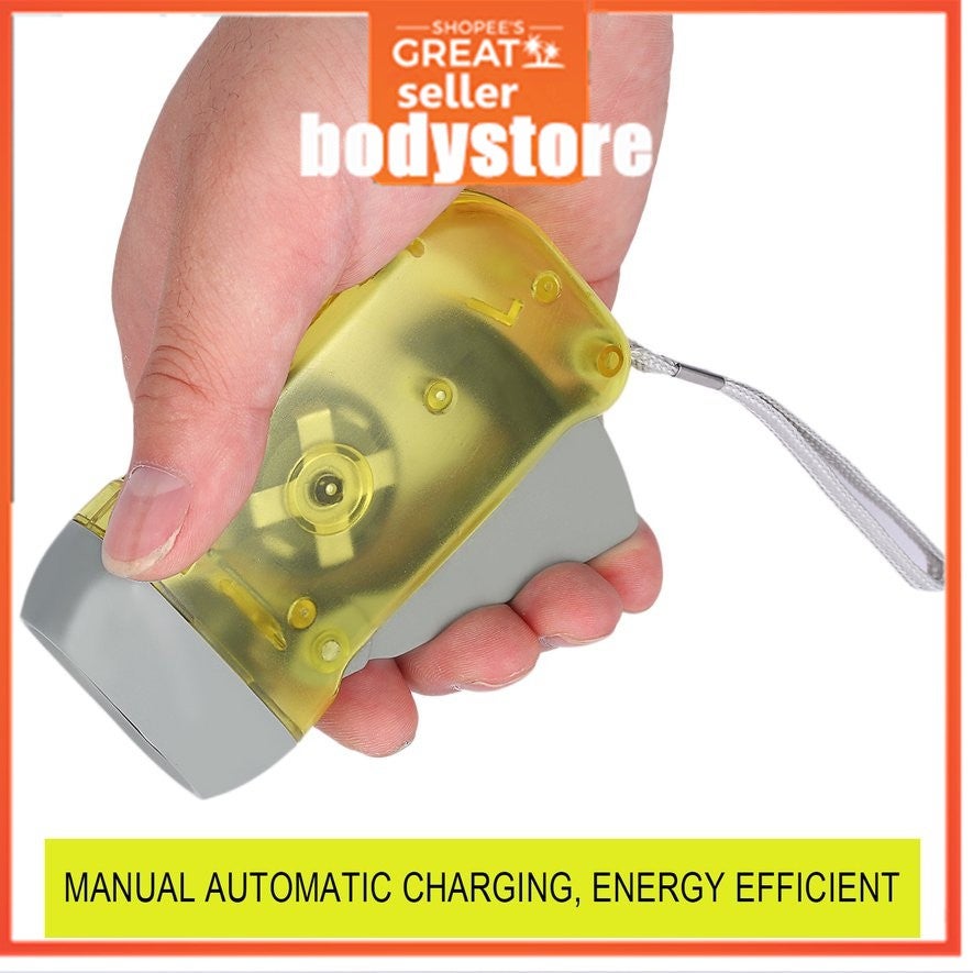3 LED Dynamo Wind Up Flashlight Hand-pressing Crank NR No Battery Torch
