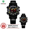 Weide WH1101 Dual Time Men's Watch Black & Yellow [BUY 1 FREE 1]