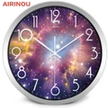 Starry Sky and Mars Glass&Metal Silent Movement Wall Clock
