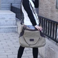 Retro Large Pocket Casual Handbag Shoulder Crossbody Canvas Leather Bags