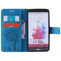 Case for LG G3 Cartoon 3D Cat Tree Embossed Wallet PU Leather Phone Bag Cover