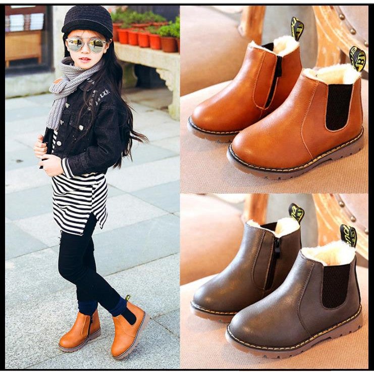 Baby Shoes Toddler Boys Girls Boots Leather Children Martin Boots