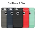 For Apple iPhone7 Plus Carbon Fiber Cover Soft Silicone Phone Protecitve Case
