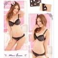 04145 Korean Style Embroidery Lace Push Up Bra Set