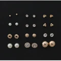 ???12 Pairs Sets?Round Square Ball Alloy Crystal Earrings