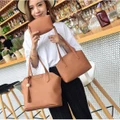 Korean Womens Fashion Simple Plain Color Design Tassel Composition Bag /3pcs pe