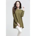 Ready Stock Lace Long Sleeve Blouse Top Tshirt Muslimah - Bamboo Green S M L XL