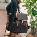 Korean Womens Fashion Double Zipper Design Casual Travel Backpack