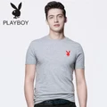 PLAYBOY Men's T-shirt Summer Solid Color Cotton Round Collar Short Sleeve Cloth