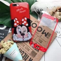 Minnie case for iPhone6 6s 6plus i7 7plus OPPO R9s R11 plus Tempered Glass