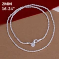 Unique High Quality 925 Sterling Silver 2MM Classic Necklace Chain Wholesale