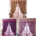 Peony Voile Curtain Room Window Tulle Sheer Curtain Valance Purple 2.5*1M