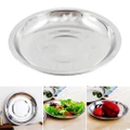 2pcs 18CM Outdoor Camping Stainless Steel Tableware Dinner Plate Food Container