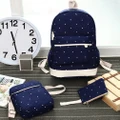 ?Bluelans?Women Canvas Backpack Book Bag Laptop Bag 3Pcs Set
