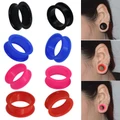 1Pair Flexible Silicone Ear-Skin Tunnels Plugs Ear Gauges Earskin Earlets