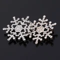 Christmas Jewelry Snowflake Brooch Pins Sparkling Rhinestone Wedding Bridal Gift