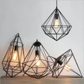 Modern Industrial Caged Metal Ceiling Pendant Light Shade Vintage Filament Bulb