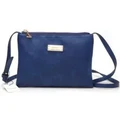 Faux Leather Shoulder Sling Bag (Blue)