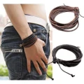 Jewelry Wrap Charm Genuine Leather Bracelet with Braided rope Unisex for Men & Women�001