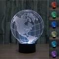 American Map Globe 3D Night Light Touch Control USB LED Table Lamp Blue Planet