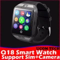 Q18 1.54" Screen GSM Camera Bluetooth Smart Watch Rubber Strap Smartwatch