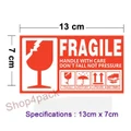 ( Free Marker Pen )100 Warning Fragile Sticker 13cm X 7cm