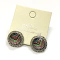 Mexican print button earrings