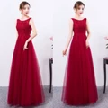 Red Dress with Lace Embellished Evening Gown Dinner Dress