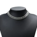 NEW Choker Silver Plated Alloy Pendant Chain Chunky Necklace Statement Bib