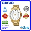 Casio MTP-V004G-7B Men Analog WHite Dial Date Display Gold Strap Original Watch