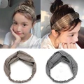 ?DDFI? lattice Vintage Korea headdress turban all-match Headband Art F1D11