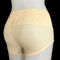 Women Elegant Lace Breathable Panties High-Waisted Briefs LBNLCM01 (SKIN)
