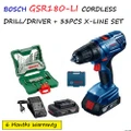 BOSCH GSR180-LI CORDLESS DRILL/DRIVER C/W 2NOS 18V 1.5AH + AL1814CV + XLINE33PCS OR XLINE 38PCS