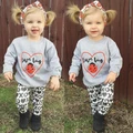 Baby Girls Kids Long Sleeve Shirt Tops +Pants+Headband 3Pc Outfit Set Clothes