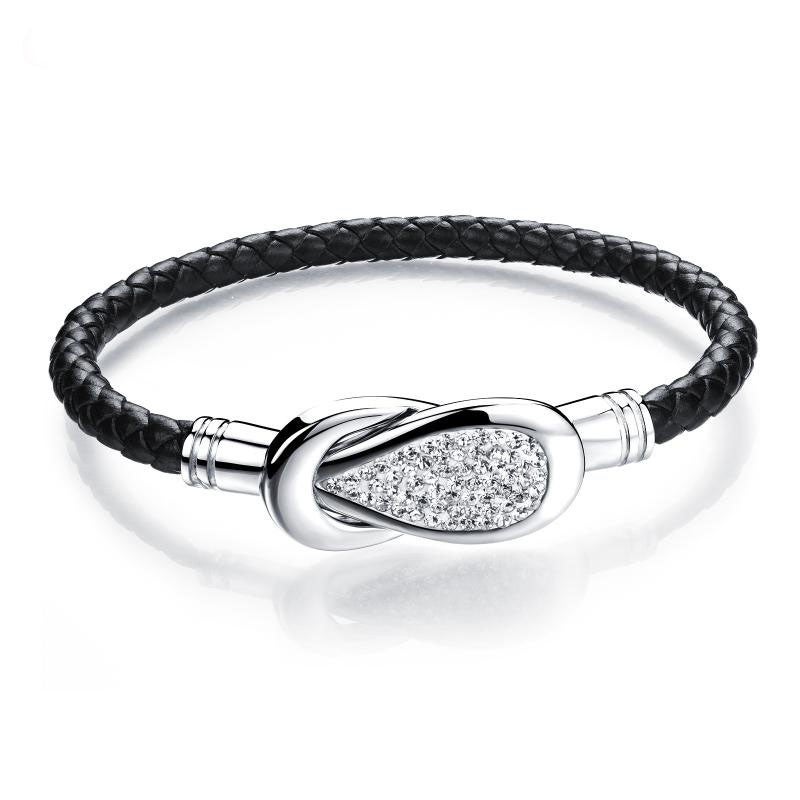 Men Retro Weave Leather ring Sky stars Diamond Rocking Western style Bracelet