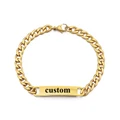 Gold Bracelet Men Women Stainless Steel Name Bracelet Customize Letters Bracelet