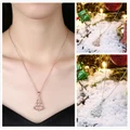 Gold Plated Zircon Pendant Necklace Christmas Tree gift