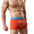 Youngshion Men's Cotton Boxer Bulge Pouch Elastic Brief Smooth Underwear Orange