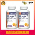 VitaHealth Vitamin C with Zinc+ 60 Tablets x 2 Bottles (TWIN) EXP:04/2022 [ Time-released formula ]