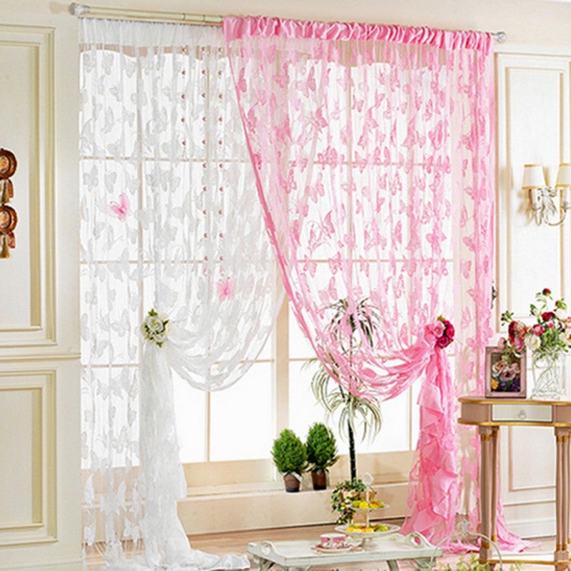 Butterfly Pattern Tassel String Door Curtain Window Room Curtain Divider Scarf