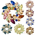 1 Pc Fashion Ladies Rhinestone Crystal Alloy Flower Bouquet Brooch Pin 7 Colors