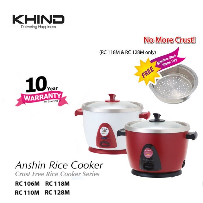 KHIND 0.6L ANSHIN RICE COOKER - RC106M