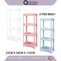 ODOSO 4 Tiers BR001 Plastic Bathroom Shelf unit/Multipurpose Storage Unit 110cm Height