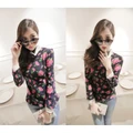 70172 Roses Print Knitted Top