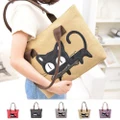 Cartoon Cat Women Cute Casual Lady Canvas Handbag Tote Shoulder Messenger Bag