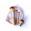FREE SHIPPING 4-PCS MINI BAMBOO BRUSHES WITH POUCH