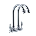 Kitchen Double Sink Water Tap Faucet Mixer Wash Basin Swivel Rotation Flexible