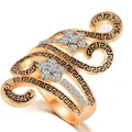 new retro ring women zircon fashion atmosphere ancient gold silver ring